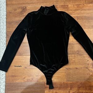 Nasty Gal Black Velvet Bodysuit